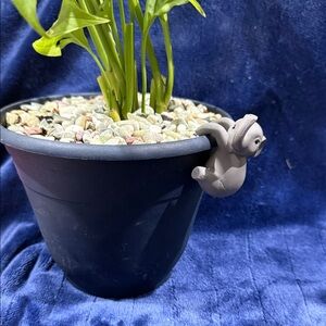 Gray Hanging Elephant Plant Pot Charm